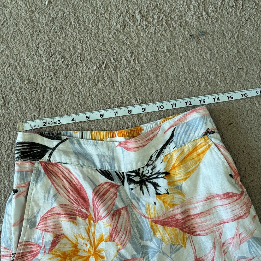 C&C California Wide Leg 100% Linen Pants Floral Design Women’s Size Small - Picture 10 of 10